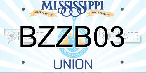 BZZB03 Mississippi License Plate