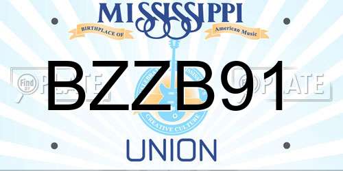 BZZB91 Mississippi License Plate
