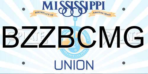 BZZBCMG Mississippi License Plate
