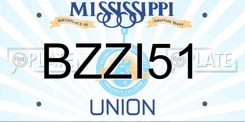 BZZI51 Mississippi License Plate