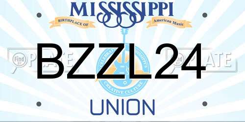 BZZL24 Mississippi License Plate