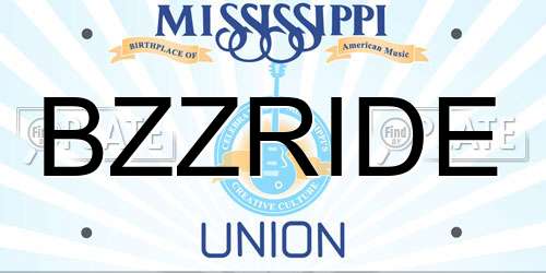BZZRIDE Mississippi License Plate