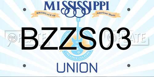 BZZS03 Mississippi License Plate