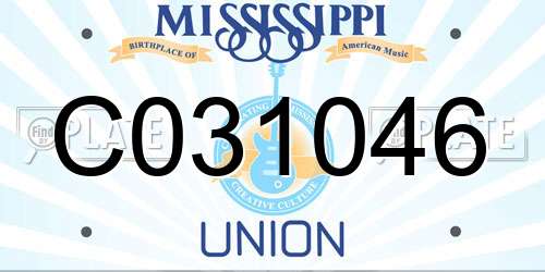 C031046 Mississippi License Plate