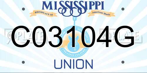 C03104G Mississippi License Plate