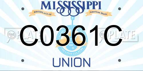 C0361C Mississippi License Plate