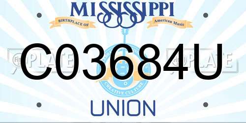 C03684U Mississippi License Plate