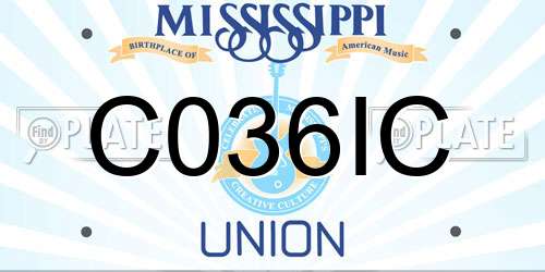 C036IC Mississippi License Plate