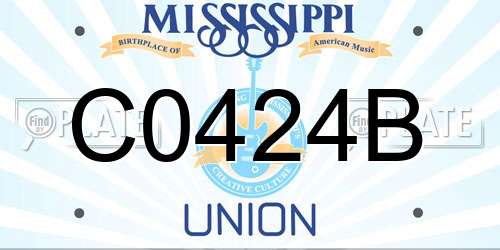 C0424B Mississippi License Plate