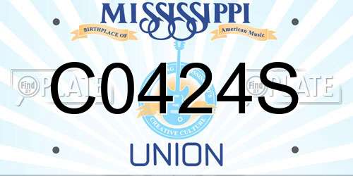 C0424S Mississippi License Plate