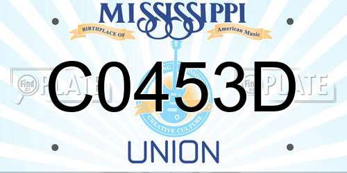 C0453D Mississippi License Plate