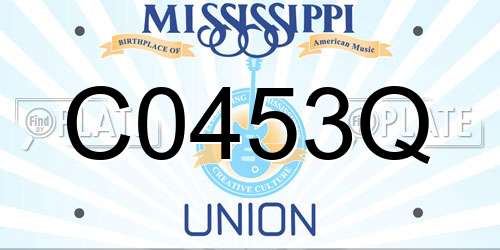 C0453Q Mississippi License Plate