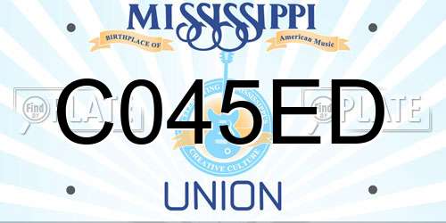 C045ED Mississippi License Plate