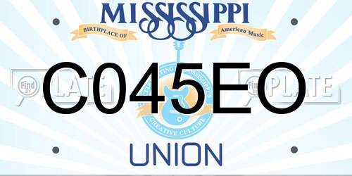 C045EO Mississippi License Plate
