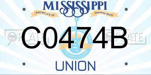 C0474B Mississippi License Plate