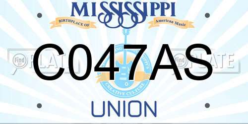 C047AS Mississippi License Plate