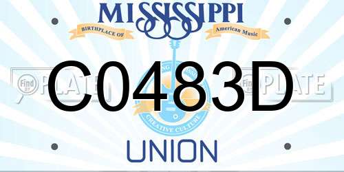C0483D Mississippi License Plate