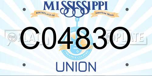 C0483O Mississippi License Plate
