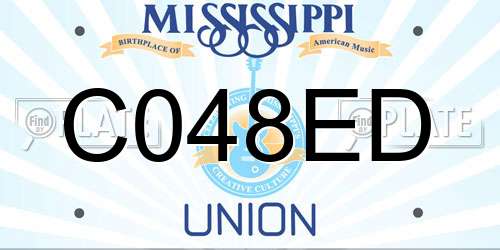 C048ED Mississippi License Plate