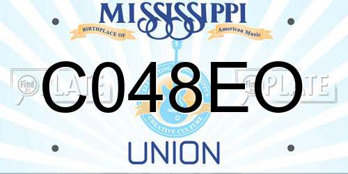 C048EO Mississippi License Plate