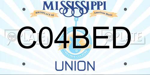 C04BED Mississippi License Plate