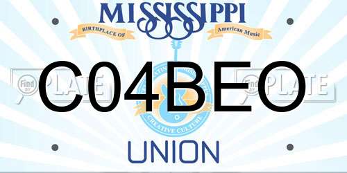 C04BEO Mississippi License Plate
