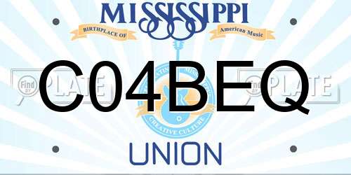 C04BEQ Mississippi License Plate