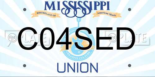 C04SED Mississippi License Plate