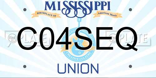 C04SEQ Mississippi License Plate