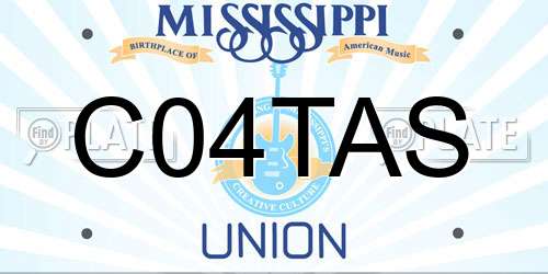 C04TAS Mississippi License Plate