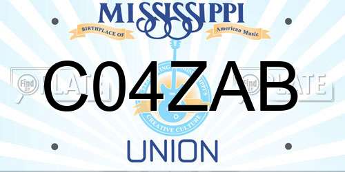 C04ZAB Mississippi License Plate