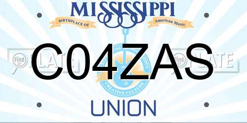 C04ZAS Mississippi License Plate