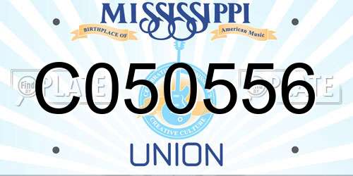 C050556 Mississippi License Plate