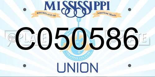 C050586 Mississippi License Plate