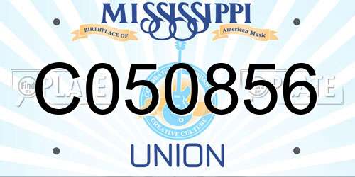 C050856 Mississippi License Plate