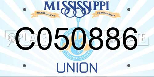 C050886 Mississippi License Plate