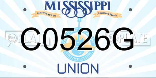C0526G Mississippi License Plate