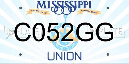 C052GG Mississippi License Plate