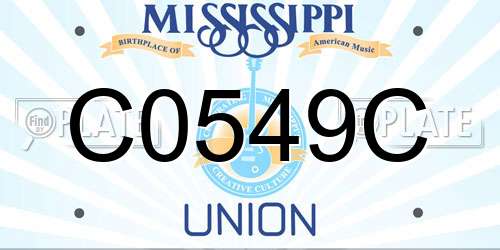 C0549C Mississippi License Plate