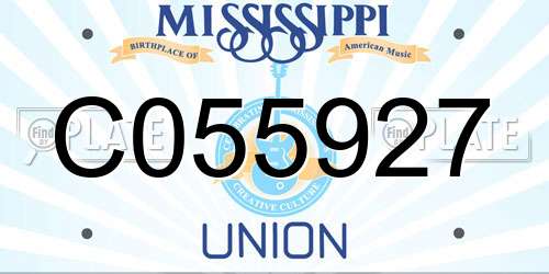 C055927 Mississippi License Plate
