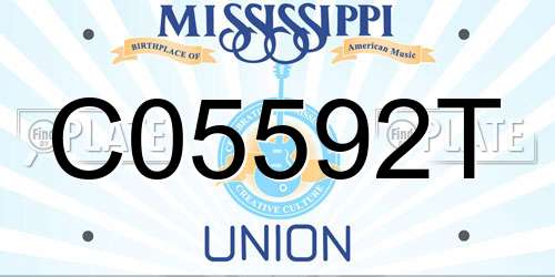 C05592T Mississippi License Plate