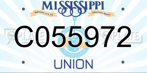 C055972 Mississippi License Plate