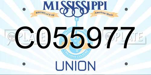 C055977 Mississippi License Plate