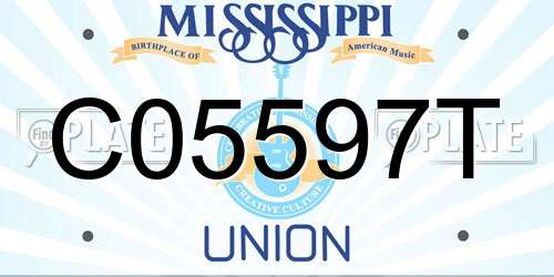 C05597T Mississippi License Plate