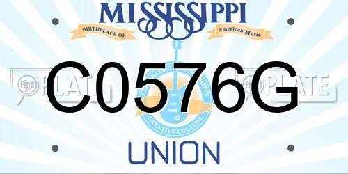 C0576G Mississippi License Plate