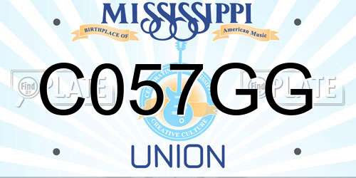 C057GG Mississippi License Plate