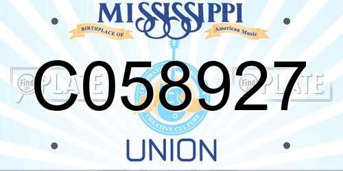C058927 Mississippi License Plate