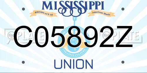 C05892Z Mississippi License Plate