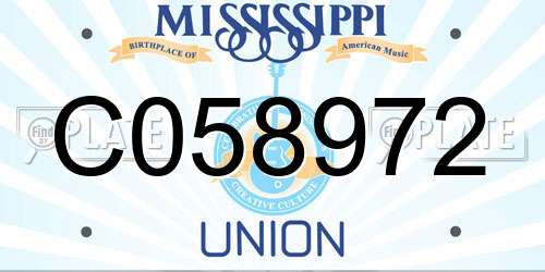 C058972 Mississippi License Plate