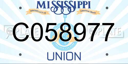 C058977 Mississippi License Plate